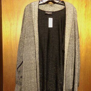NWT Lane Bryant Silver Sparkle Tie Front Sweater - size 18/20